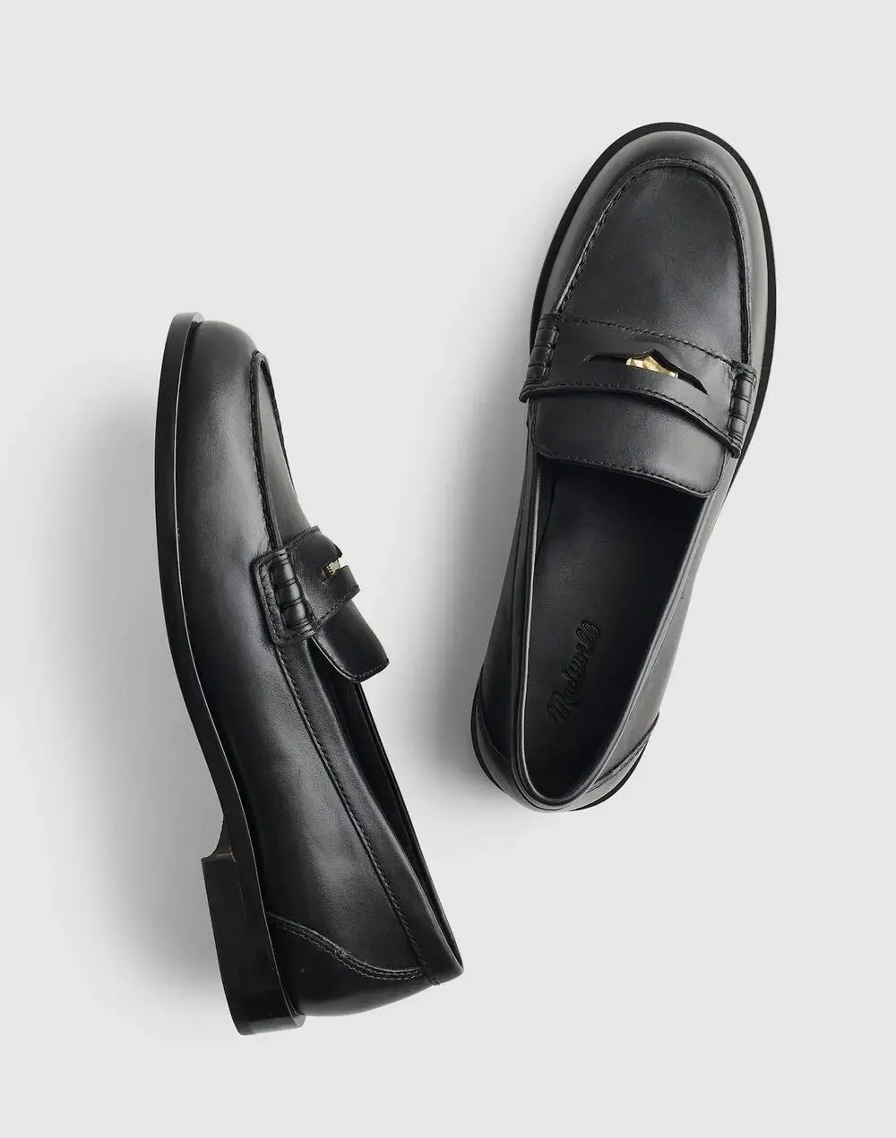 Madewell The Grayson Penny Loafer Shoes Comfort Leather True Black Size 8 NWOB